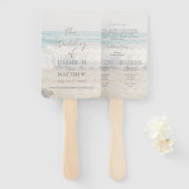 Beach Wedding Seaside/Oceanside Wedding Program Handwaaier (Voorkant en achterkant)