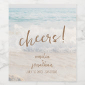 Beach Wedding Seaside/Oceanside Wedding Wijn Etiket (Enkel label)
