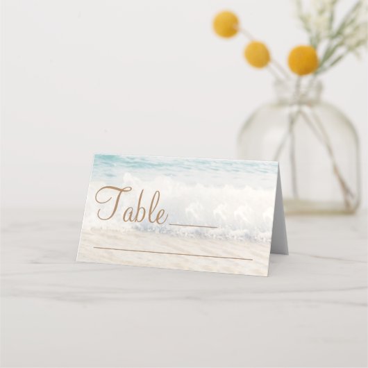 Beach Wedding Seaside Wedding Place Card (Voorkant)