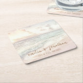 Beach Wedding | Seaside Wedding Vierkante Kartonnen Onderzetter (Schuin)