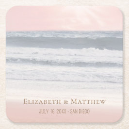 Beach Wedding | Seaside Wedding Vierkante Kartonnen Onderzetter