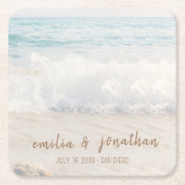 Beach Wedding | Seaside Wedding Vierkante Kartonnen Onderzetter