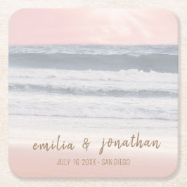 Beach Wedding | Seaside Wedding Vierkante Kartonnen Onderzetter