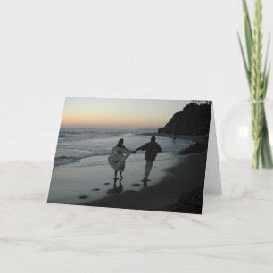 Beach Wedding Silhouette Kaart