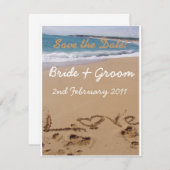 Beach Wedding - Sla de datum op! Save The Date (Voorkant / Achterkant)