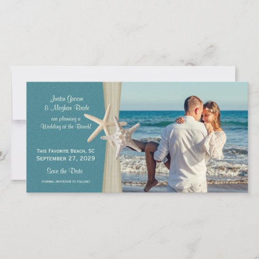 Beach Wedding Starfish Save the Date Photo (Voorkant)