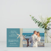 Beach Wedding Starfish Save the Date Photo (Staand voorkant)