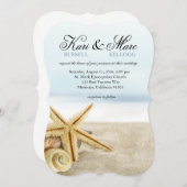 Beach Wedding Starfish Seashells Ocean Kaart (Voorkant / Achterkant)