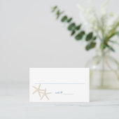 Beach Wedding Starfish Seatcard Plaatskaartje (Staand voorkant)