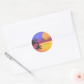 Beach Wedding Sunset Ronde Sticker (Envelop)