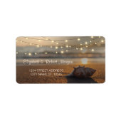 Beach Wedding Sunset Seashell Label (Voorkant)
