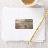 Beach Wedding, Sunset Seashell String Lights Label (Insitu)