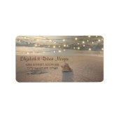 Beach Wedding, Sunset Seashell String Lights Label (Voorkant)