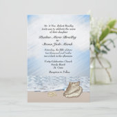 Beach Wedding Theme Uitnodiging (Staand voorkant)