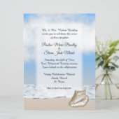 Beach Wedding Theme Uitnodiging (Staand voorkant)