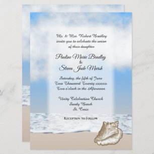 Beach Wedding Theme Uitnodiging