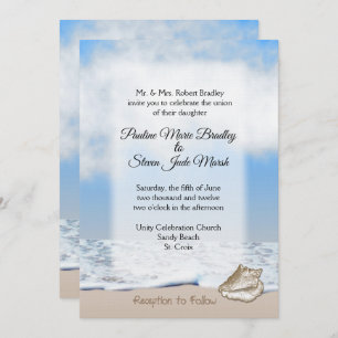 Beach Wedding Theme Uitnodiging