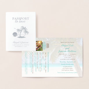 Beach Wedding Tropical Passport Folie Kaarten