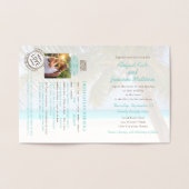 Beach Wedding Tropical Passport Folie Kaarten (Binnen)