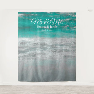 Beach Wedding Turquoise Tropical Ocean Photo Booth Wandkleed