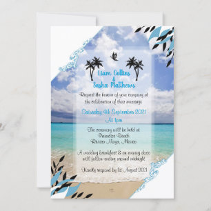 Beach Wedding-uitnodigingen Kaart