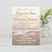 Beach Wedding-uitnodigingen Kaart (Staand voorkant)