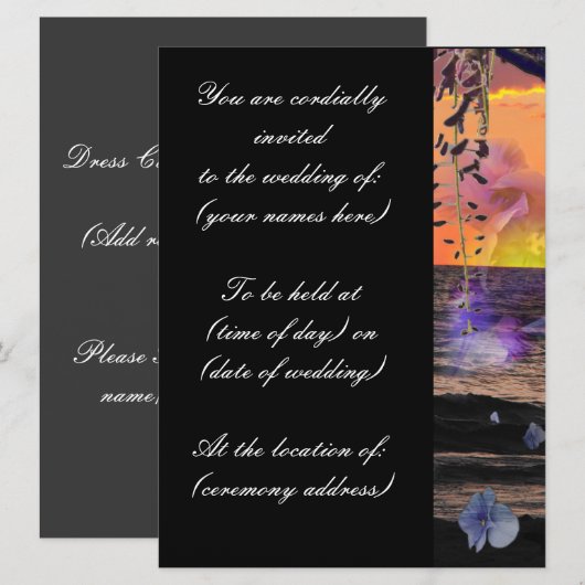 Beach Wedding-uitnodigingen Kaart (Voorkant / Achterkant)