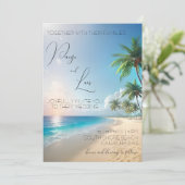 Beach Wedding-uitnodigingen Kaart (Staand voorkant)