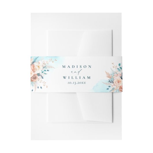 Beach Wedding Uitnodigingen Wikkel (Voorkant Voorbeeld)