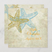 Beach Wedding-uitnodigingen/wit zand Kaart (Voorkant / Achterkant)