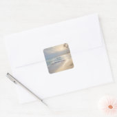 Beach Wedding Vierkante Sticker (Envelop)