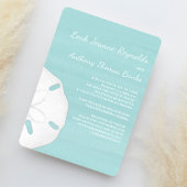 Beach Wedding Watercolor Sand Dollar Invitation