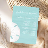 Beach Wedding Watercolor Sand Dollar Invitation