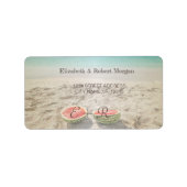 Beach Wedding Watermelon Wedding Label (Voorkant)