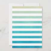 Beach Wedding Waterverf Stripes Pineappel Kaart (Achterkant)