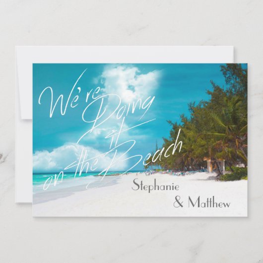 Beach Wedding We doen het op het Beach Wedding Kaart (Voorkant)