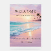 Beach Wedding Welkomstbord Sjabloon Acryl Bord (Voorkant)