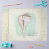 Beach Welk Shell Aqua Blue Waterverf Ontkoppeling Tissuepapier (Craft)