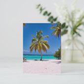 Beach, White Sand, Palm Trees Summer Vacation Briefkaart (Staand voorkant)