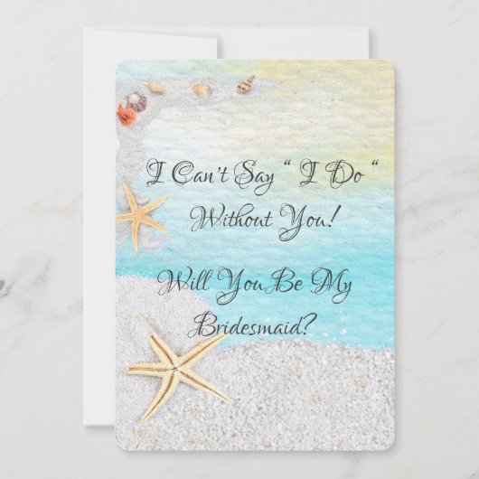 Beach White Sand zal je mijn Bridesmaid zijn Kaart (Voorkant)