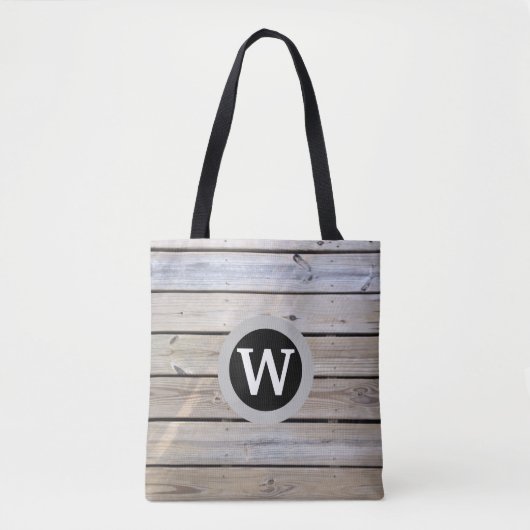 Beach Wood Monogrammed Draagtas (Voorkant)
