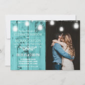Beach Wood String Lights Foto Weddenschap Kaart (Voorkant)