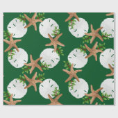 Beach Wreated Large Pattern Kerstmis Cadeaupapier (Vlak)