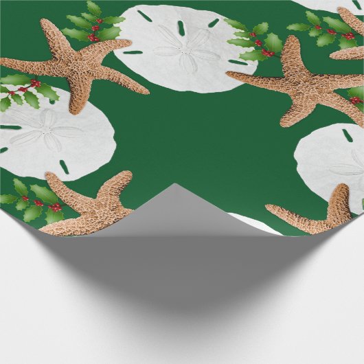 Beach Wreated Large Pattern Kerstmis Cadeaupapier (Hoek)