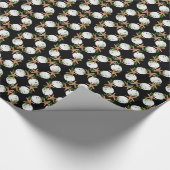 Beach Wreated Small Pattern Black Kerstmis Cadeaupapier (Hoek)