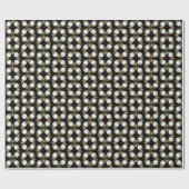Beach Wreated Small Pattern Black Kerstmis Cadeaupapier (Vlak)