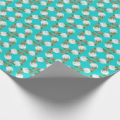Beach Wreating Small Pattern Aqua Kerstmis Cadeaupapier (Hoek)