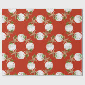 Beach Wreator Sand Dollars Pattern Kerstmis Cadeaupapier (Vlak)