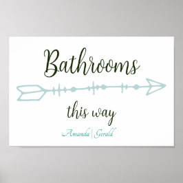 Beach-y Bathrooms This Way Arrow Poster