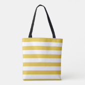 Beach Yellow & White Stripes Monogram Chic Draagtas (Achterkant)